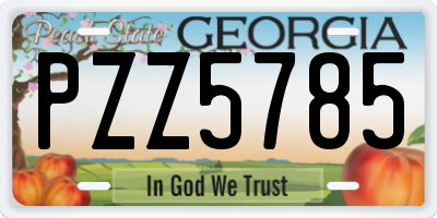 GA license plate PZZ5785