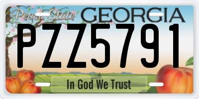 GA license plate PZZ5791