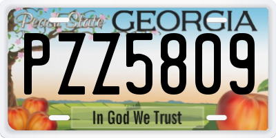GA license plate PZZ5809