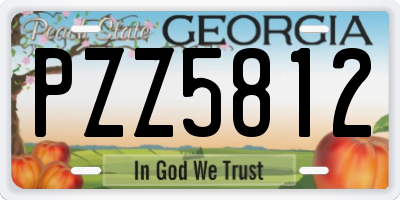 GA license plate PZZ5812