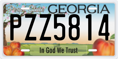 GA license plate PZZ5814