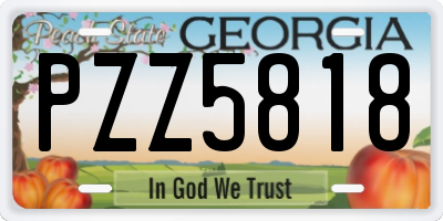 GA license plate PZZ5818