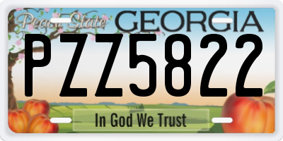 GA license plate PZZ5822