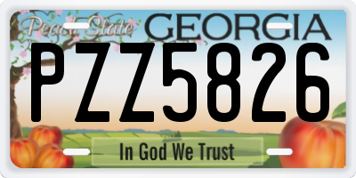 GA license plate PZZ5826