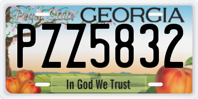 GA license plate PZZ5832