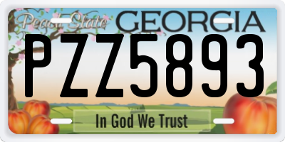 GA license plate PZZ5893