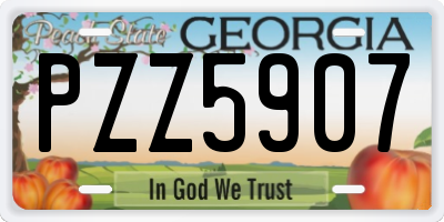 GA license plate PZZ5907