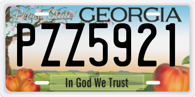 GA license plate PZZ5921