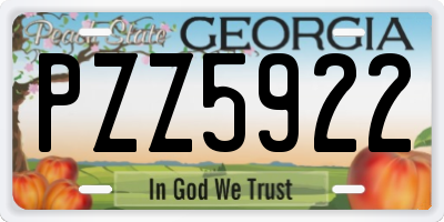 GA license plate PZZ5922