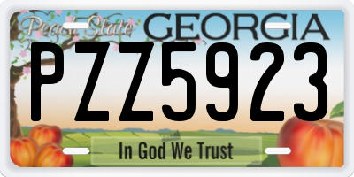 GA license plate PZZ5923