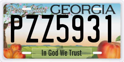 GA license plate PZZ5931
