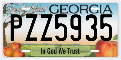 GA license plate PZZ5935