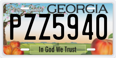 GA license plate PZZ5940