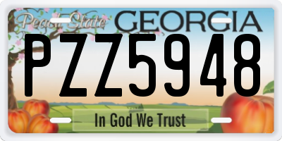 GA license plate PZZ5948