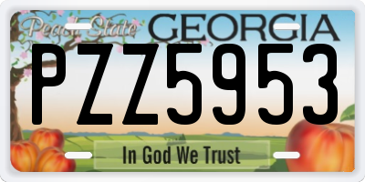GA license plate PZZ5953