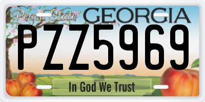 GA license plate PZZ5969