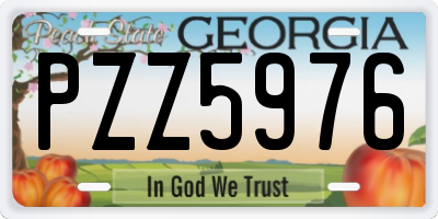 GA license plate PZZ5976