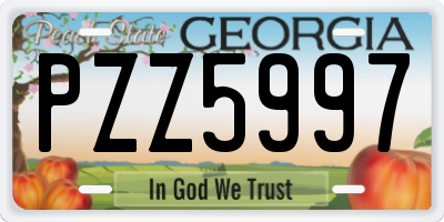 GA license plate PZZ5997