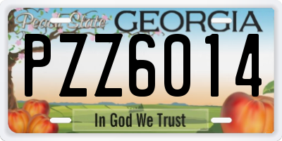 GA license plate PZZ6014