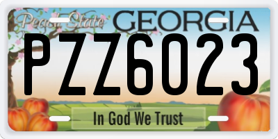 GA license plate PZZ6023