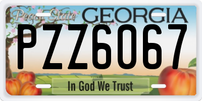 GA license plate PZZ6067