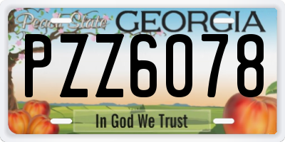 GA license plate PZZ6078