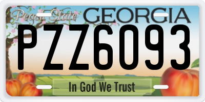 GA license plate PZZ6093