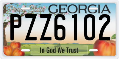 GA license plate PZZ6102