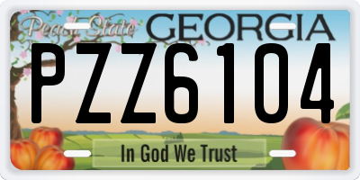 GA license plate PZZ6104