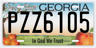 GA license plate PZZ6105