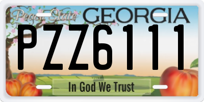 GA license plate PZZ6111