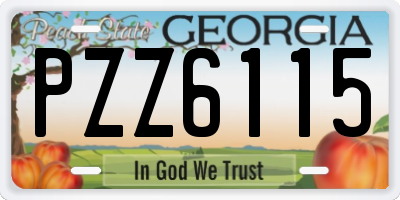 GA license plate PZZ6115