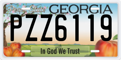 GA license plate PZZ6119