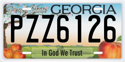 GA license plate PZZ6126