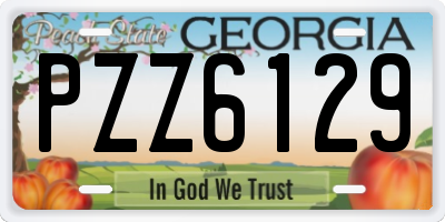 GA license plate PZZ6129