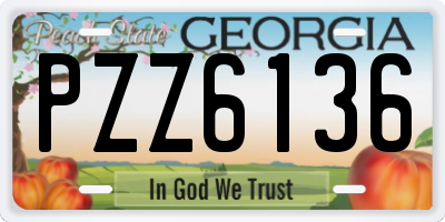 GA license plate PZZ6136