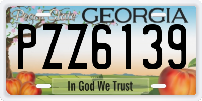 GA license plate PZZ6139