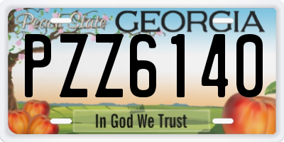 GA license plate PZZ6140