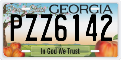 GA license plate PZZ6142