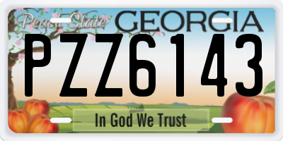 GA license plate PZZ6143