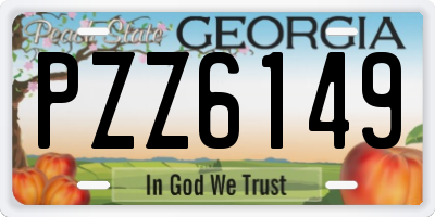 GA license plate PZZ6149