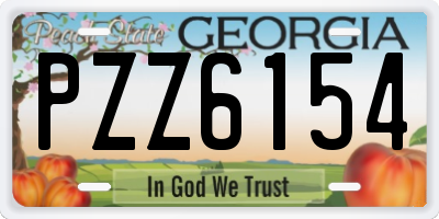 GA license plate PZZ6154