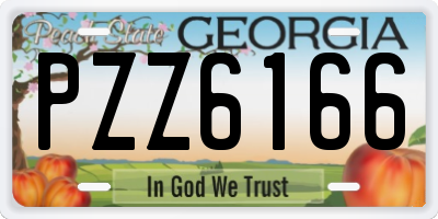 GA license plate PZZ6166