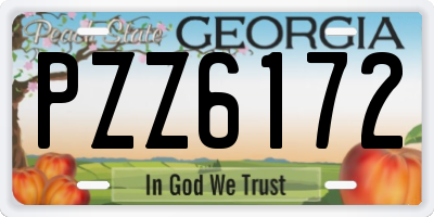GA license plate PZZ6172