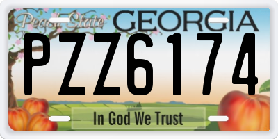 GA license plate PZZ6174