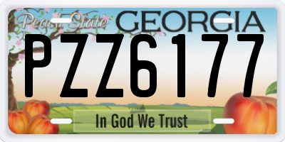 GA license plate PZZ6177