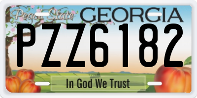 GA license plate PZZ6182