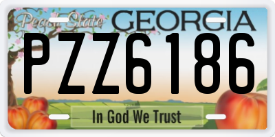 GA license plate PZZ6186