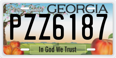 GA license plate PZZ6187