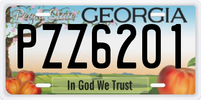 GA license plate PZZ6201